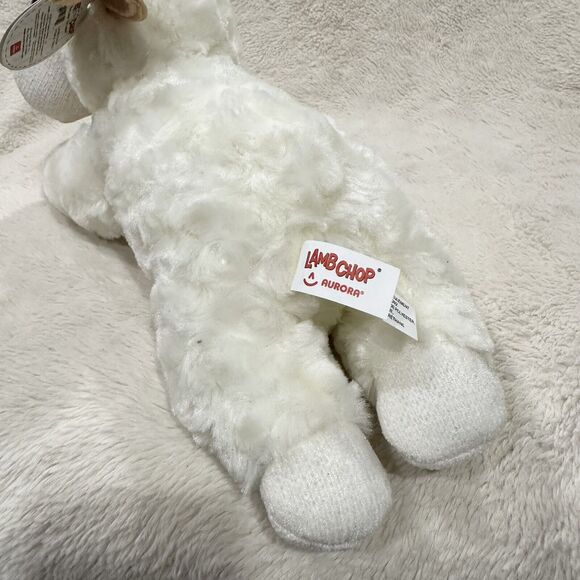 Aurora Lambchop 12” Beanbag Plush Sheep Tags Stuffed Animal Toy - Picture 3 of 6